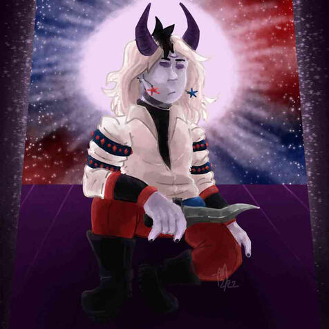 (Textured) Cel shaded fullbody, background (glowing stars, pillars, floor, prop), colored lineart - $28