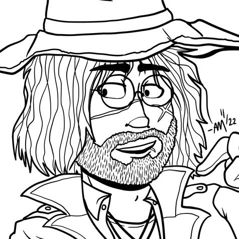 Lineart bust, no background, thick wavy lineart - $7